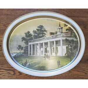 Limited Edition Sunshine Biscuits Tin 1983 Currier & Ives Prints Oval Container